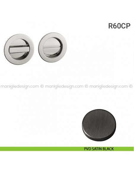 Placche incasso tonde con nottolino R60 Reguitti PVD satin black