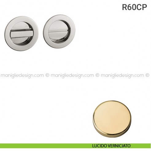 Placche incasso tonde con nottolino R60 Reguitti lucido verniciato