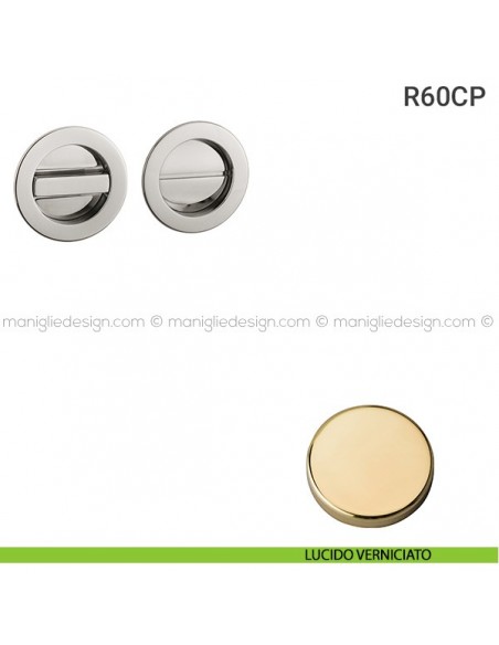 Placche incasso tonde con nottolino R60 Reguitti lucido verniciato