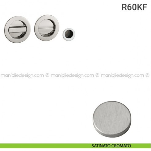 Kit per porta scorrevole R60KF satinato cromato