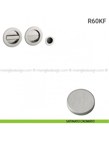 Kit per porta scorrevole R60KF satinato cromato
