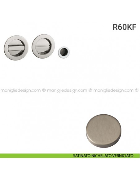 Kit per porta scorrevole R60KF satinato nichelato verniciato