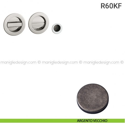 Kit per porta scorrevole R60KF argento vecchio