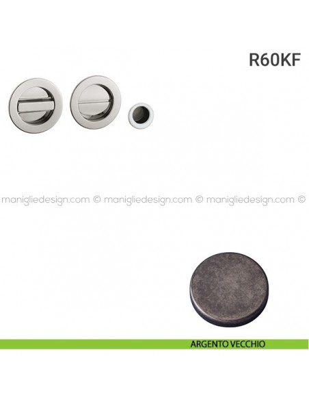 Kit per porta scorrevole R60KF argento vecchio