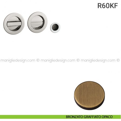 Kit per porta scorrevole R60KF bronzato graffiato opaco
