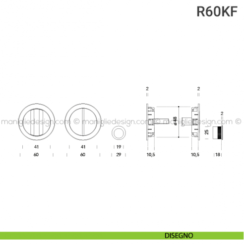 Kit per porta scorrevole R60KF disegno