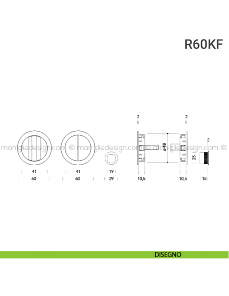 Kit per porta scorrevole R60KF disegno