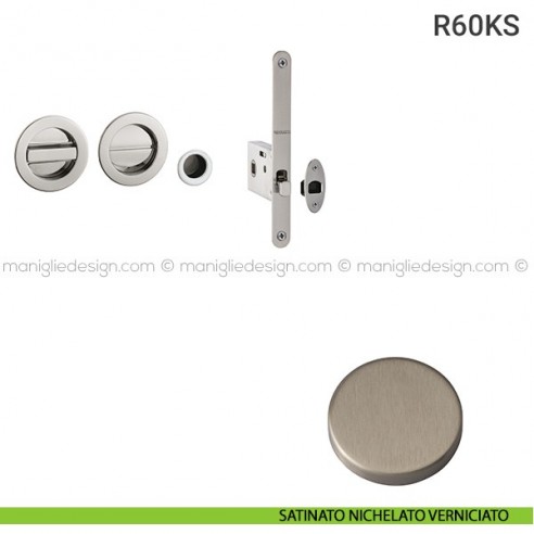 Kit per porta scorrevole R60KS satinato nichelato verniciato