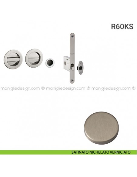 Kit per porta scorrevole R60KS satinato nichelato verniciato