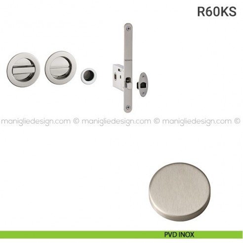 Kit per porta scorrevole R60KS PVD inox satinato