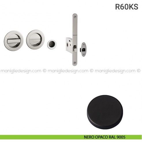 Kit per porta scorrevole R60KS nero opaco RAL 9005