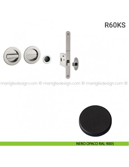Kit per porta scorrevole R60KS nero opaco RAL 9005
