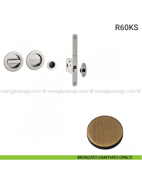 Kit per porta scorrevole R60KS bronzato graffiato opaco