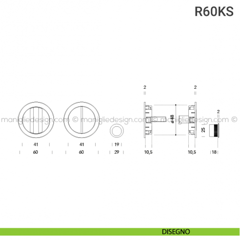 Kit per porta scorrevole R60KS disegno