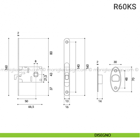 Kit per porta scorrevole R60KS disegno