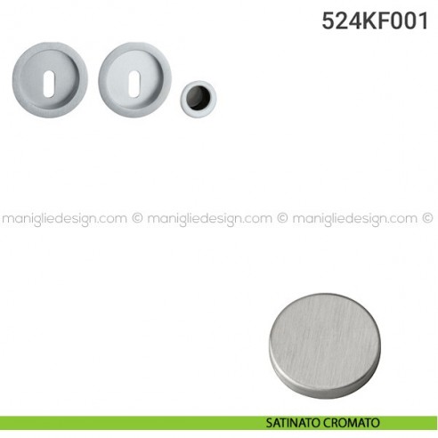 Kit placche incasso tonde foro chiave 524 Reguitti con frontalino di trascinamento satinato cromato
