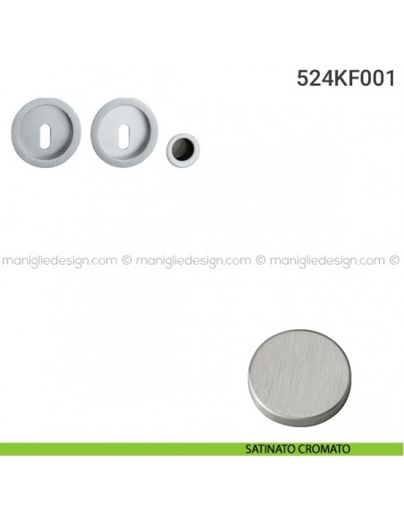 Kit placche incasso tonde foro chiave 524 Reguitti con frontalino di trascinamento satinato cromato