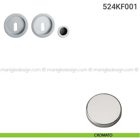 Kit placche incasso tonde foro chiave 524 Reguitti con frontalino di trascinamento cromato