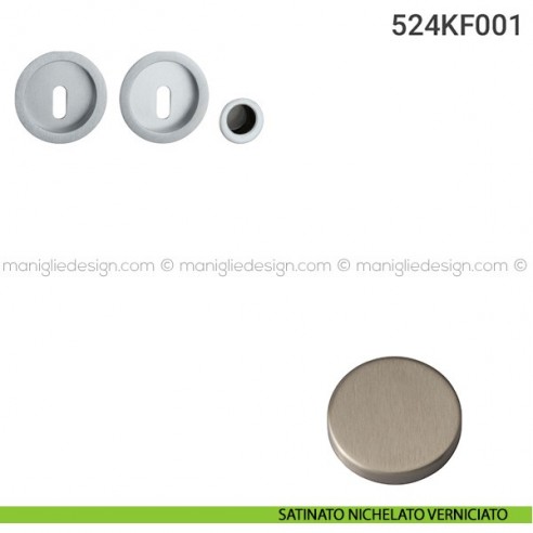 Kit placche incasso tonde foro chiave 524 Reguitti con frontalino di trascinamento satinato nichelato verniciato