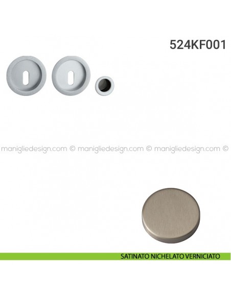 Kit placche incasso tonde foro chiave 524 Reguitti con frontalino di trascinamento satinato nichelato verniciato