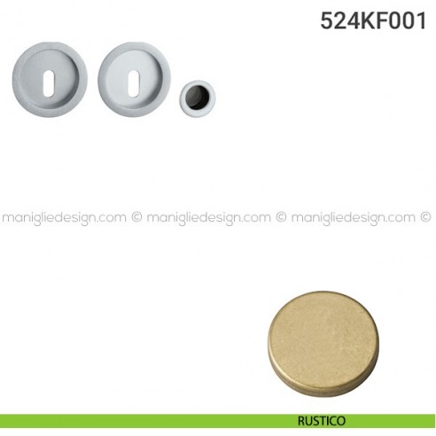Kit placche incasso tonde foro chiave 524 Reguitti con frontalino di trascinamento rustico
