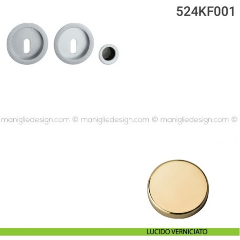 Kit placche incasso tonde foro chiave 524 Reguitti con frontalino di trascinamento lucido verniciato