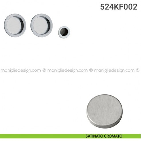 Kit placche incasso tonde cieche 524 Reguitti con frontalino di trascinamento satinato cromato