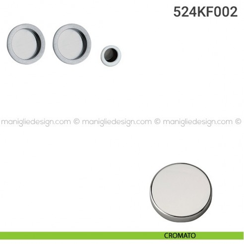 Kit placche incasso tonde cieche 524 Reguitti con frontalino di trascinamento cromato
