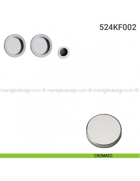 Kit placche incasso tonde cieche 524 Reguitti con frontalino di trascinamento cromato