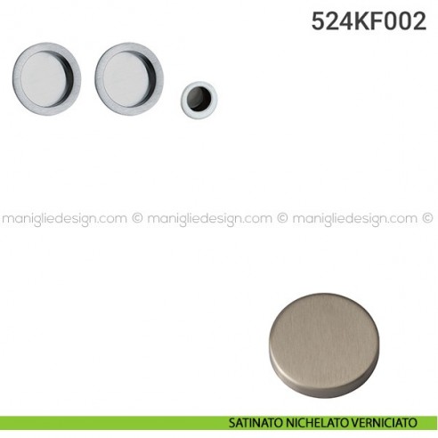 Kit placche incasso tonde cieche 524 Reguitti con frontalino di trascinamento satinato nichelato verniciato
