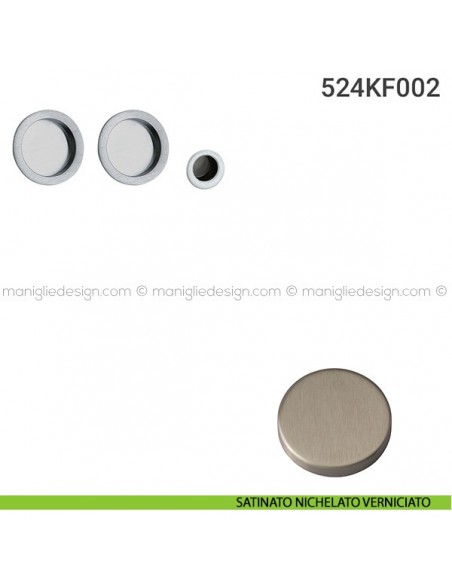 Kit placche incasso tonde cieche 524 Reguitti con frontalino di trascinamento satinato nichelato verniciato