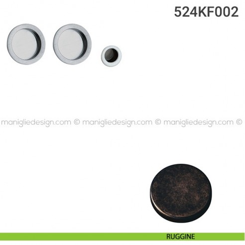 Kit placche incasso tonde cieche 524 Reguitti con frontalino di trascinamento ruggine