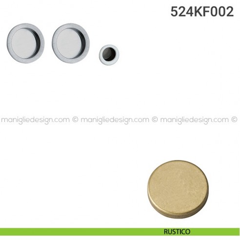 Kit placche incasso tonde cieche 524 Reguitti con frontalino di trascinamento rustico