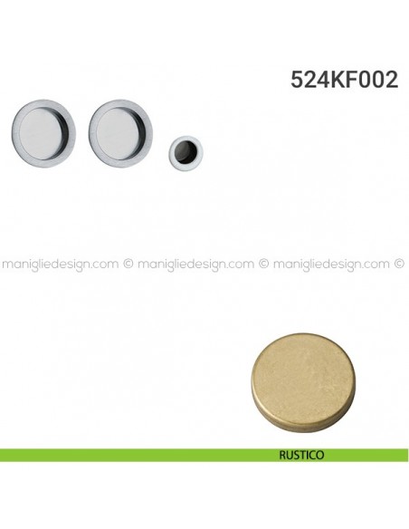 Kit placche incasso tonde cieche 524 Reguitti con frontalino di trascinamento rustico