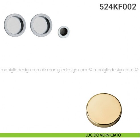 Kit placche incasso tonde cieche 524 Reguitti con frontalino di trascinamento lucido verniciato
