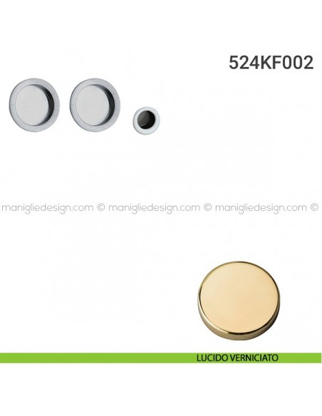 Kit placche incasso tonde cieche 524 Reguitti con frontalino di trascinamento lucido verniciato