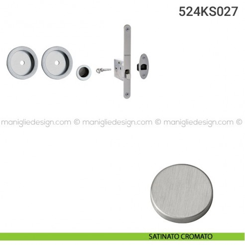 Kit per porta scorrevole 524KS027 satinato cromato