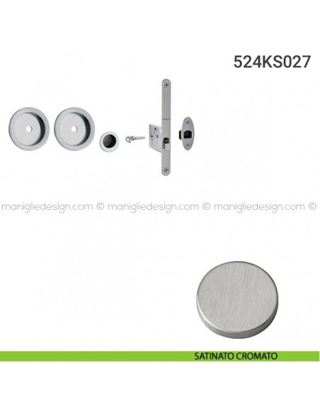 Kit per porta scorrevole 524KS027 satinato cromato