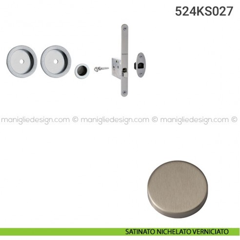 Kit per porta scorrevole 524KS027 satinato nichelato verniciato