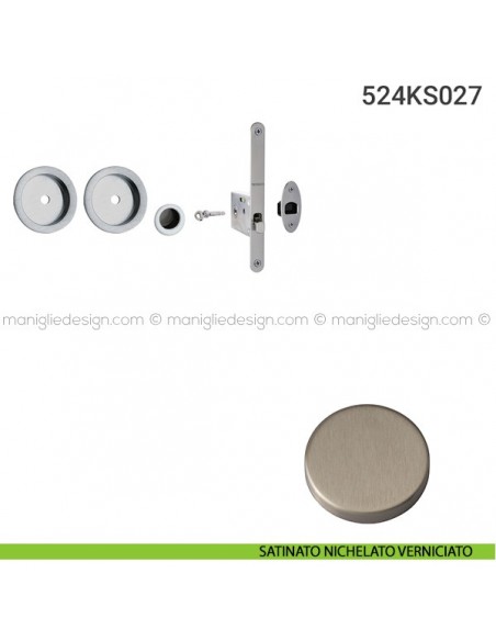 Kit per porta scorrevole 524KS027 satinato nichelato verniciato