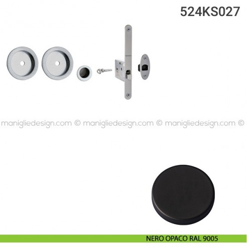 Kit per porta scorrevole 524KS027 nero opaco RAL 9005