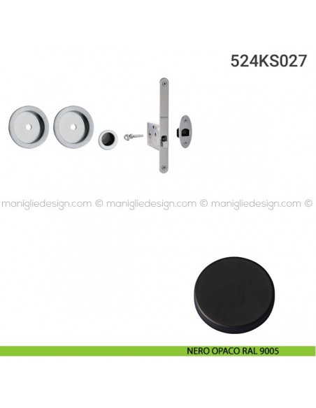 Kit per porta scorrevole 524KS027 nero opaco RAL 9005