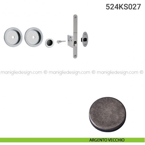 Kit per porta scorrevole 524KS027 argento vecchio