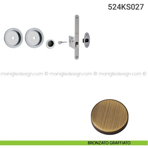 Kit per porta scorrevole 524KS027 bronzato graffiato