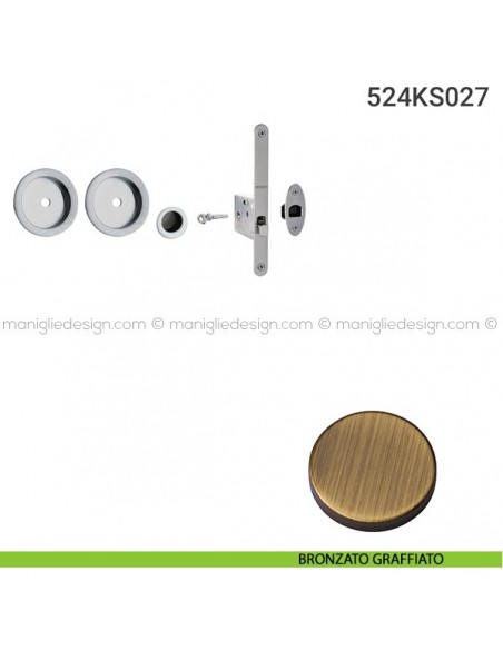 Kit per porta scorrevole 524KS027 bronzato graffiato