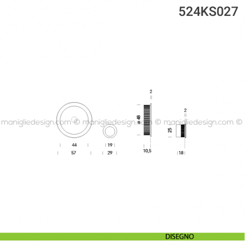 Kit per porta scorrevole 524KS027 disegno