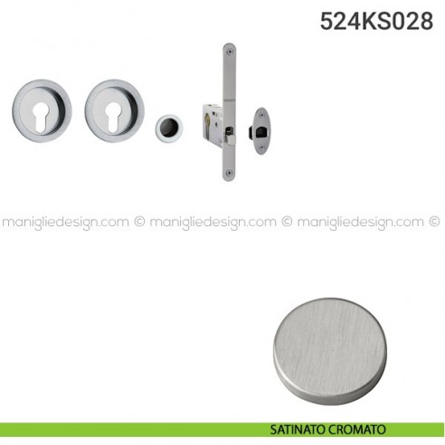Kit per porta scorrevole 524KS028 satinato cromato