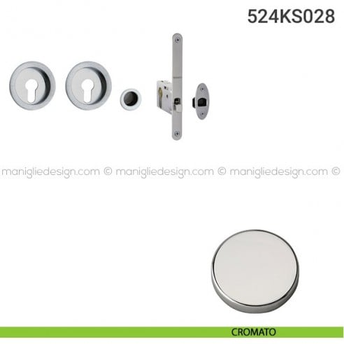 Kit per porta scorrevole 524KS028 cromato