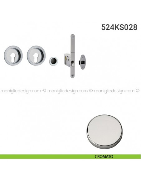 Kit per porta scorrevole 524KS028 cromato