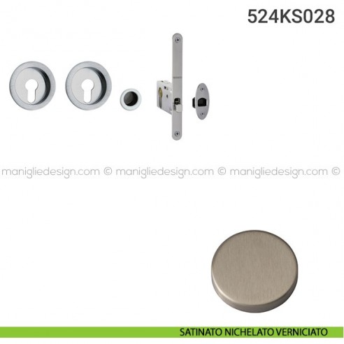 Kit per porta scorrevole 524KS028 satinato nichelato verniciato